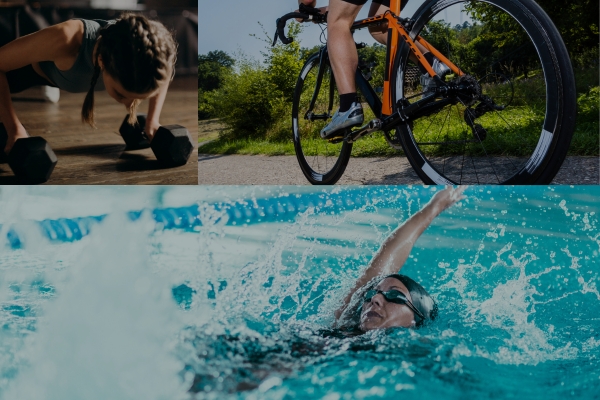 Cross-training activities for marathon runners: strength, cycling, swimming.