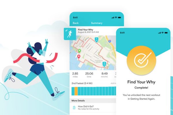 A runner planning their route with MapMyRun on a mobile device.